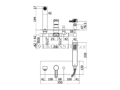Radiátorové uzavíratelné přímé šroubení pro VK radiátory 1/2"IG - 3/4"AG  Danfoss